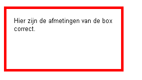 Voorbeeld afmetingen box element op blokniveau