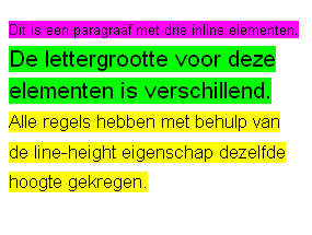 Voorbeeld regelhoogte