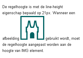 Voorbeeld regelhoogte