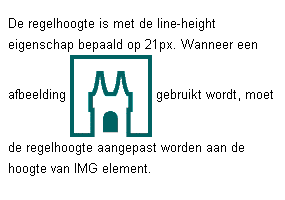 Voorbeeld regelhoogte