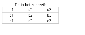 Voorbeeld bijschrift bij tabel