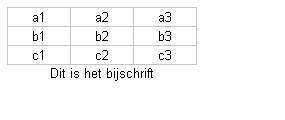 Voorbeeld bijschrift bij tabel