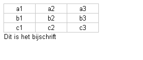 Voorbeeld bijschrift bij tabel