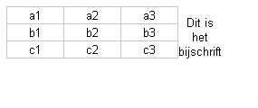 Voorbeeld bijschrift bij tabel