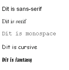 Voorbeeld font-family