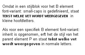 Voorbeeld font-variant