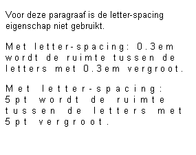 Voorbeeld letter-spacing