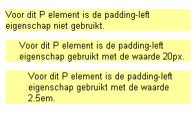 Voorbeeld padding-left