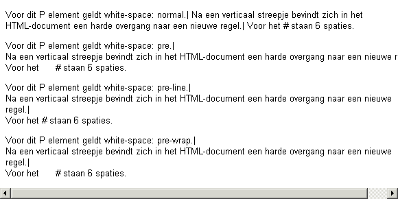 Voorbeeld white-space