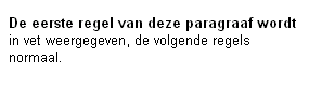 Voorbeeld first-line pseudo-element selector
