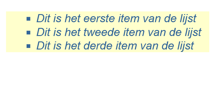 Voorbeeld gebruik stijlen