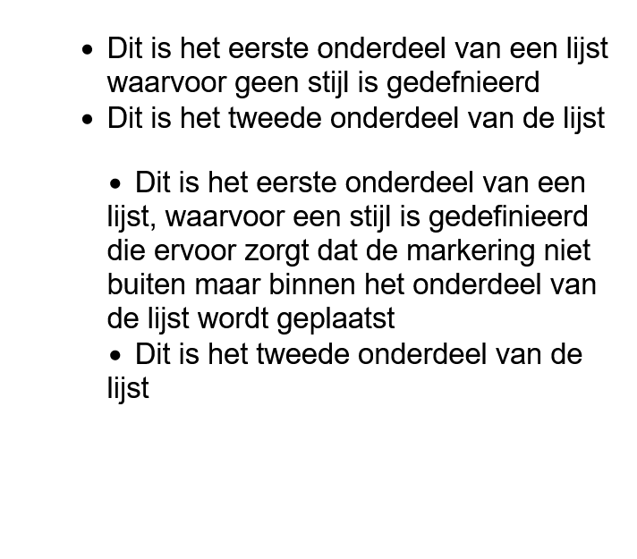 Voorbeeld gebruik stijlen