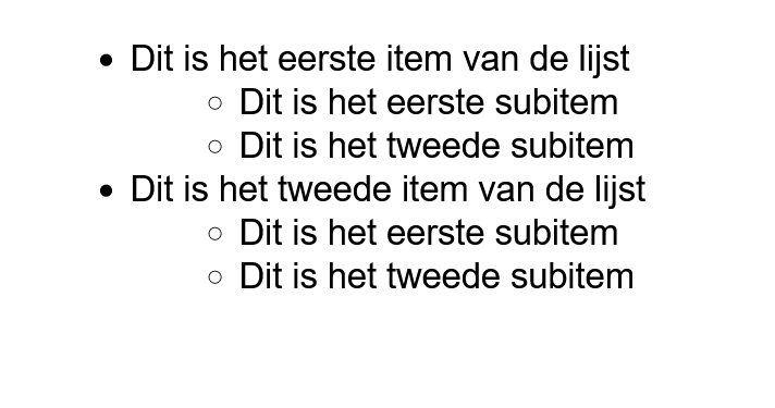 Voorbeeld gebruik stijlen