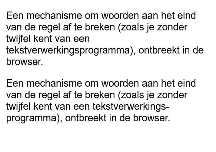 Voorbeeld woordafbreken