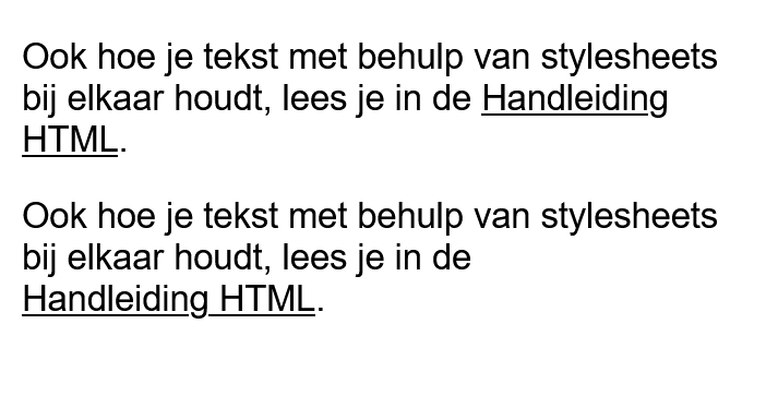 Voorbeeld tekst bijeen houden